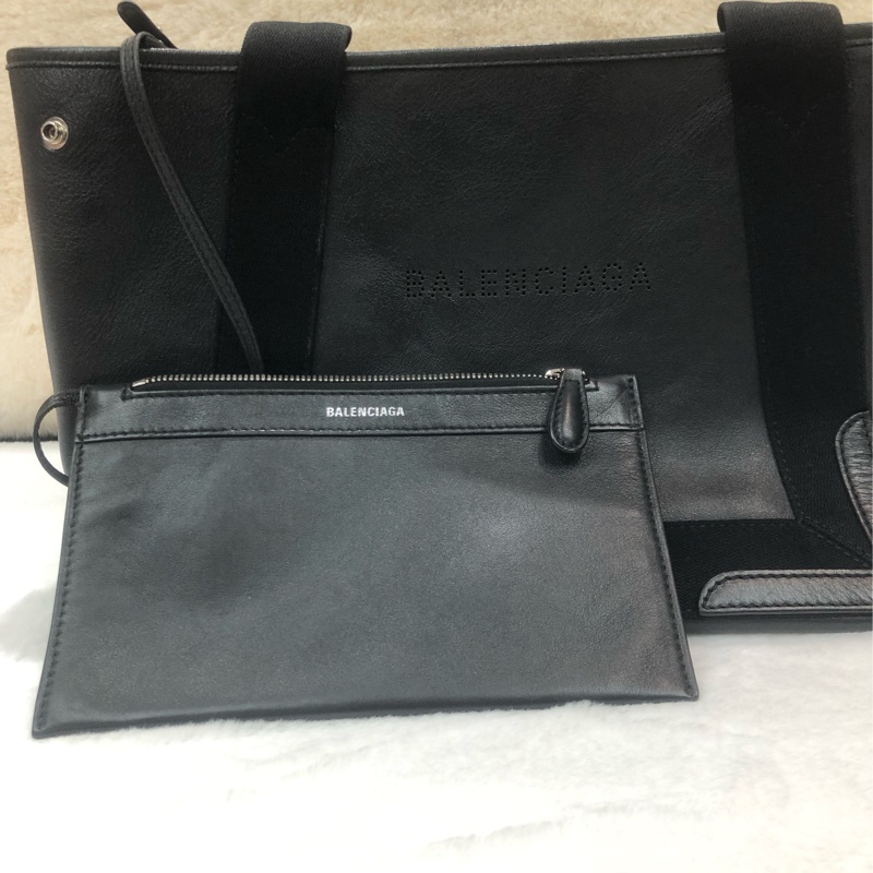 Balenciaga 黑色皮革拼布 Tote XC179-6