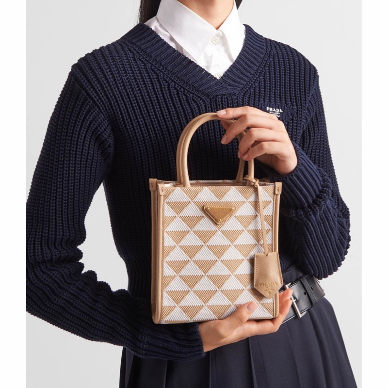 Prada 女士 迷你Symbole提花單肩包均碼碼MINI、17cm*6cm*19cm-6