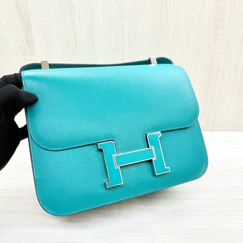 HERMES綠色EPSOM銀釦康康24肩側背包M071242CKAA-6