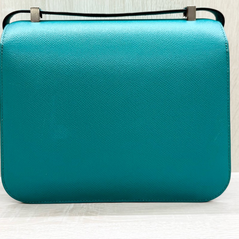 HERMES綠色EPSOM銀釦康康24肩側背包M071242CKAA-15