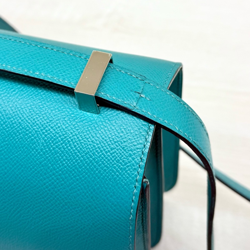 HERMES綠色EPSOM銀釦康康24肩側背包M071242CKAA-17