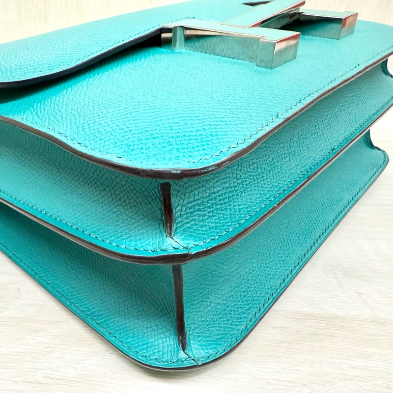 HERMES綠色EPSOM銀釦康康24肩側背包M071242CKAA-19