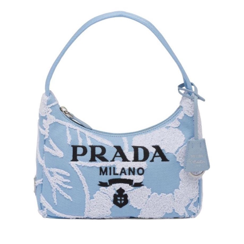 Prada 女士 徽標拉鍊手提包均碼碼22X6X17CM-0