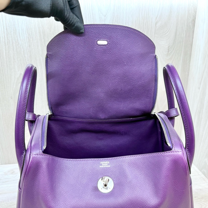 Hermes海葵紫EVERCOLOR 皮Lindy30-20