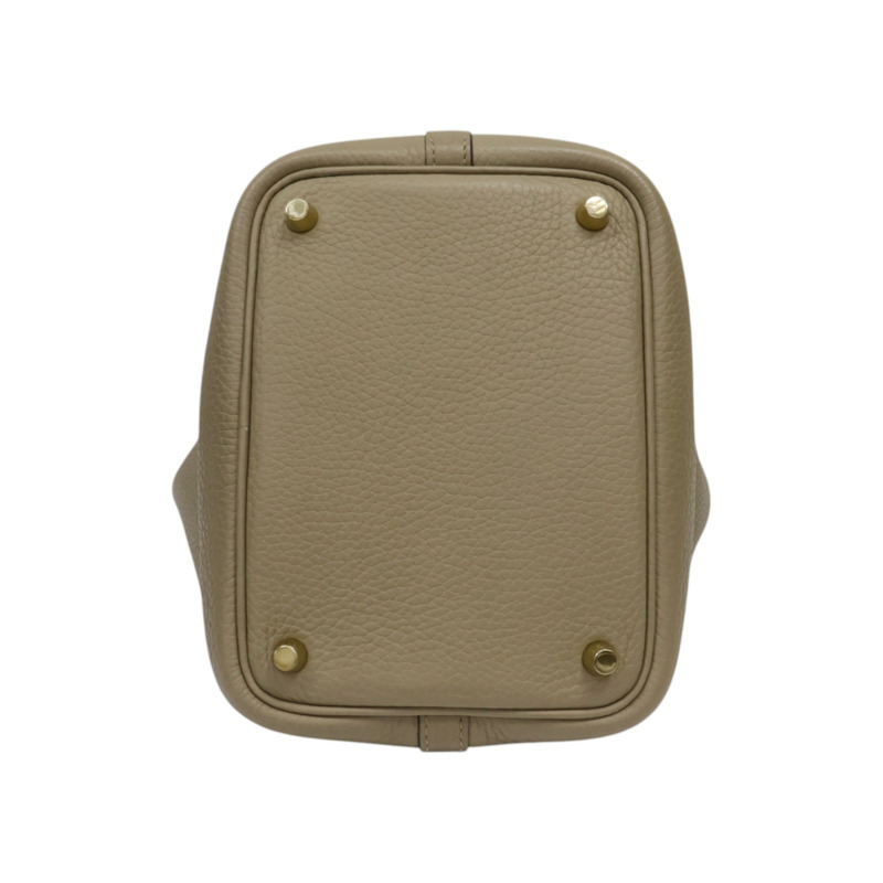 風衣灰 Taurillon 牛皮 Picotin Lock 18 手提包 B刻 金扣【HERMES 愛馬仕】 H056289CK-3