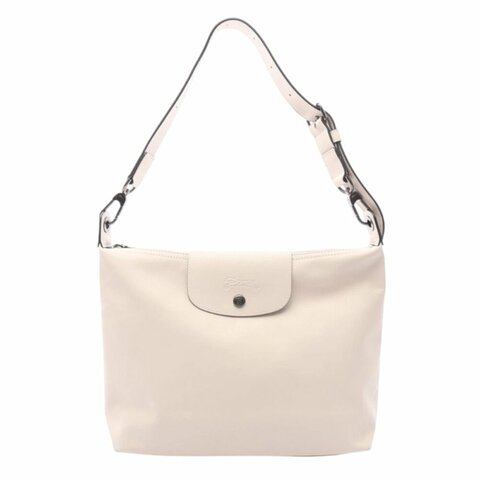 【LONGCHAMP】Le Pliage Xtra M Hobo 牛皮 半月形單肩包 肩背包 斜背包 白紙色 10189987555