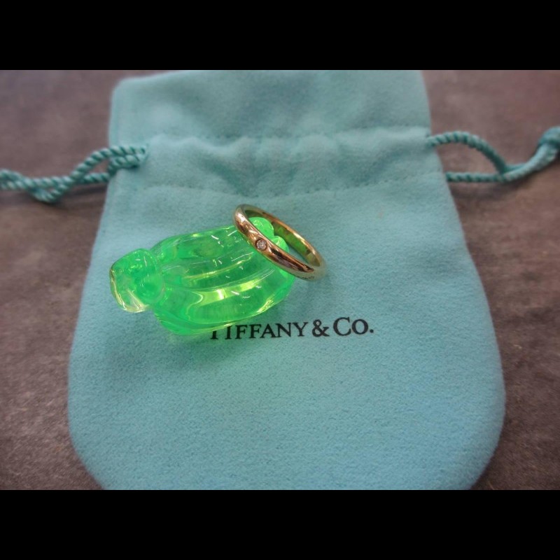 TIFFANY & Co. Elsa Peretti 系列 18K金 750 天然鑽石戒指 鑽戒-1