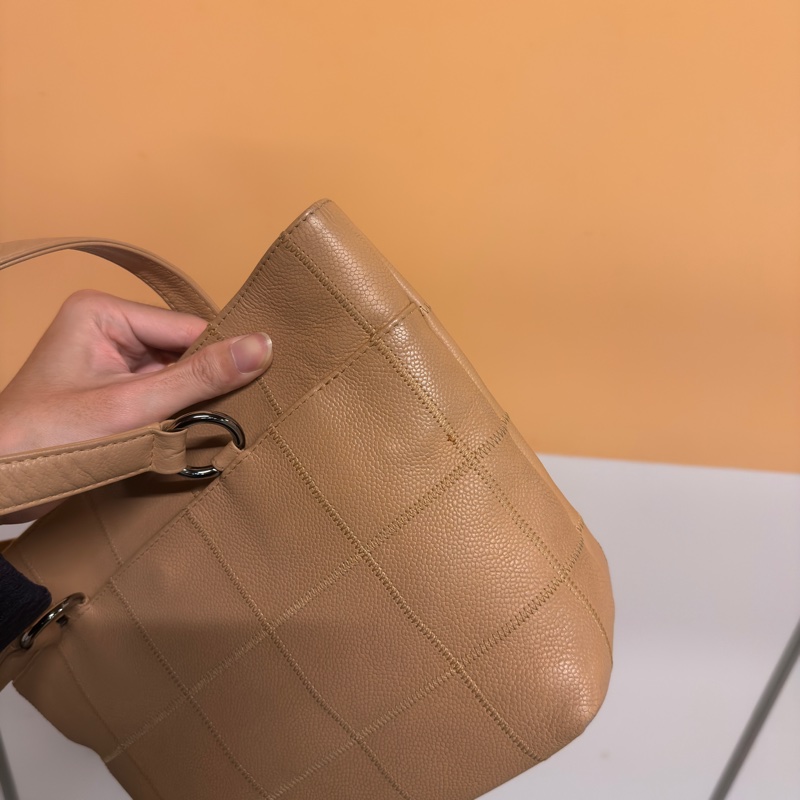 CHANEL Chocolate Bar Caviar Tote 香奈兒 巧克力方格 魚子醬 托特包-8