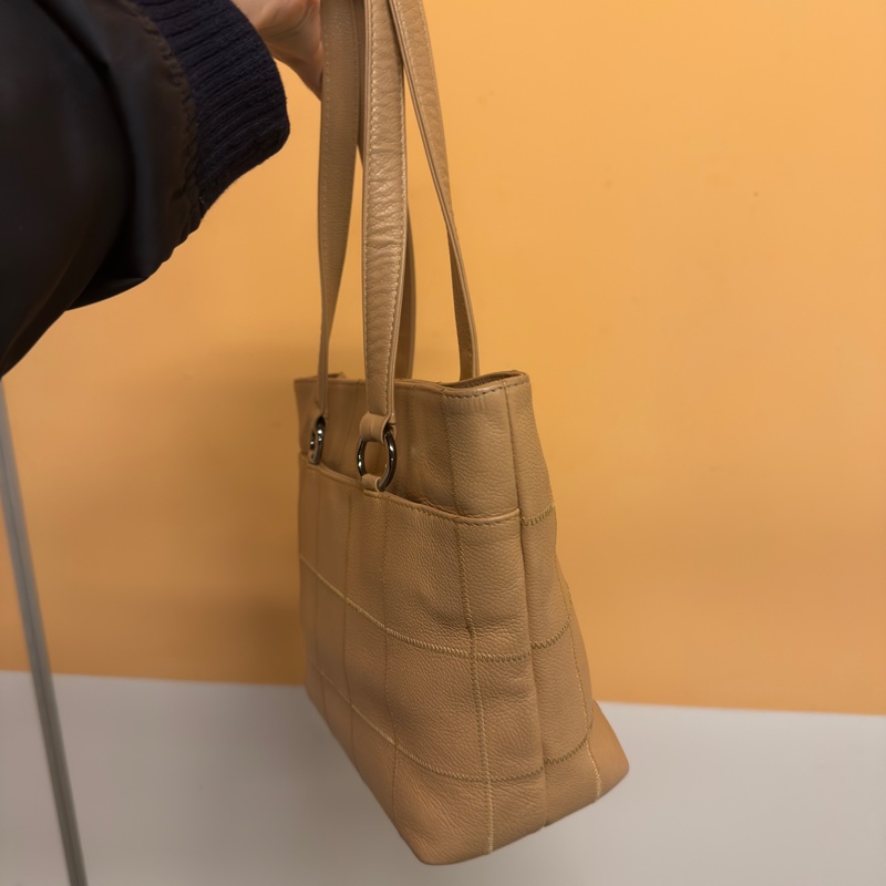 CHANEL Chocolate Bar Caviar Tote 香奈兒 巧克力方格 魚子醬 托特包-12