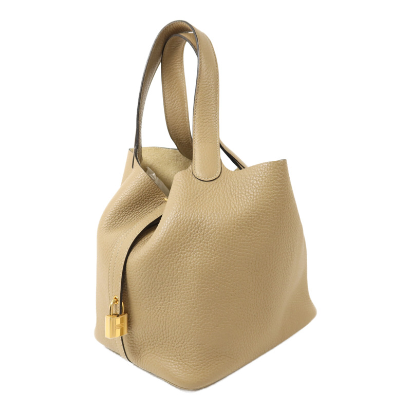 HERMES Clemence皮革Picotin MM金扣手挽袋Trench-2