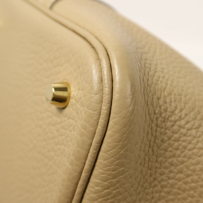 HERMES Clemence皮革Picotin MM金扣手挽袋Trench-14