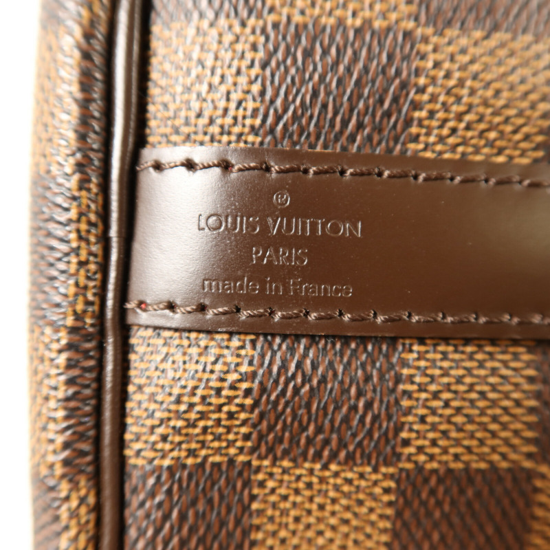 LOUIS VUITTON Damier Speedy Bandouliere 35金扣手挽肩背兩用袋-5