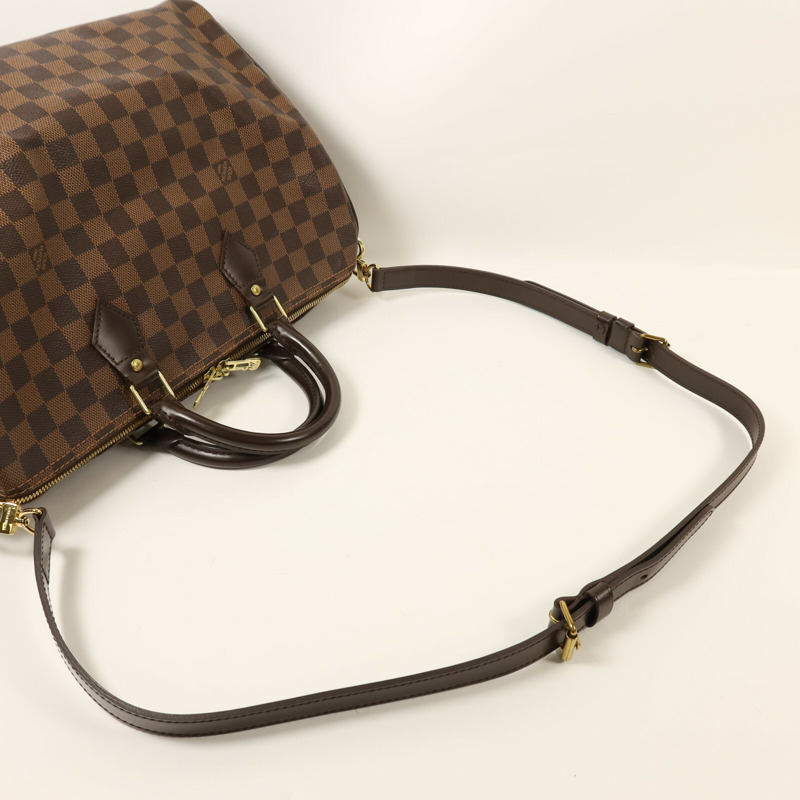 LOUIS VUITTON Damier Speedy Bandouliere 35金扣手挽肩背兩用袋-7
