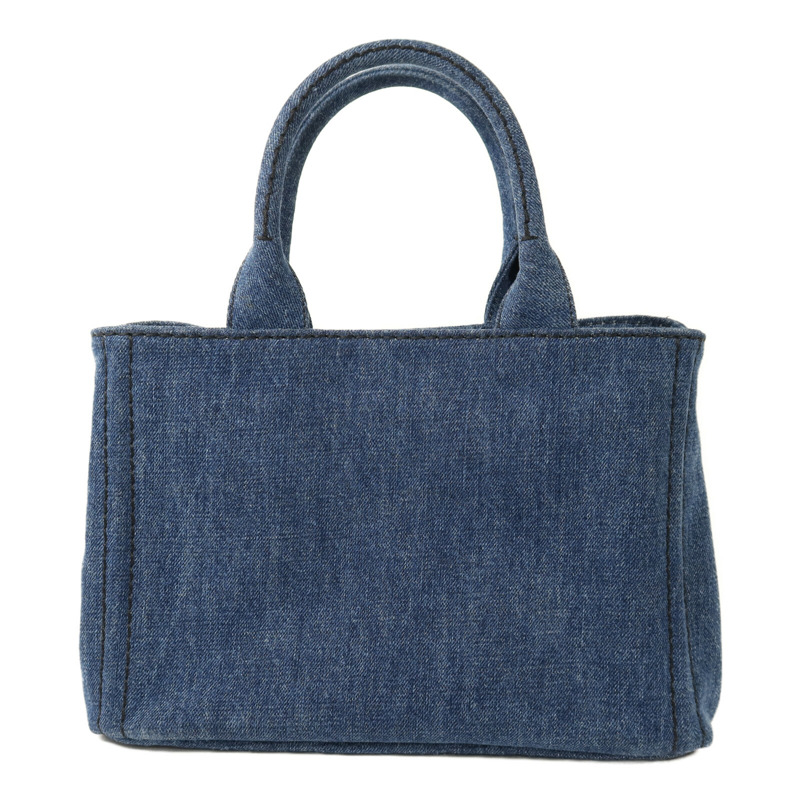 PRADA 牛仔布2 Way Shoulder金扣手挽肩背兩用袋-1