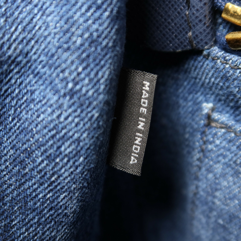 PRADA 牛仔布2 Way Shoulder金扣手挽肩背兩用袋-6