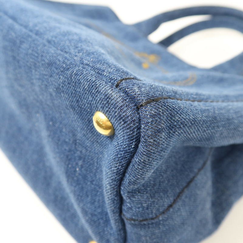 PRADA 牛仔布2 Way Shoulder金扣手挽肩背兩用袋-11