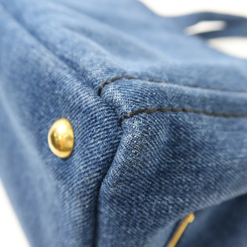 PRADA 牛仔布2 Way Shoulder金扣手挽肩背兩用袋-13