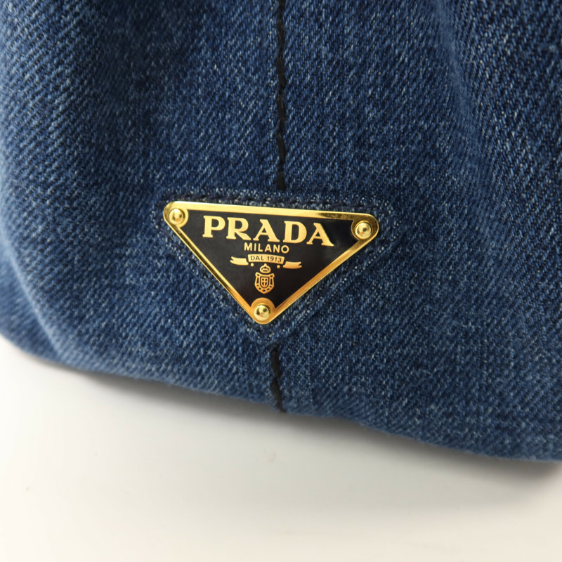 PRADA 牛仔布2 Way Shoulder金扣手挽肩背兩用袋-14