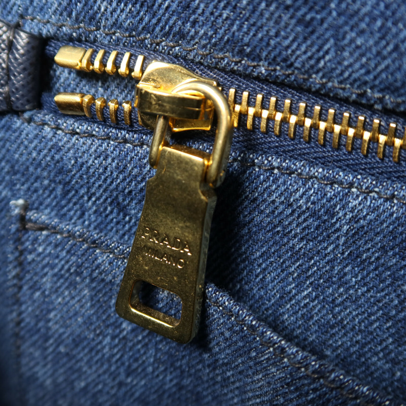 PRADA 牛仔布2 Way Shoulder金扣手挽肩背兩用袋-16