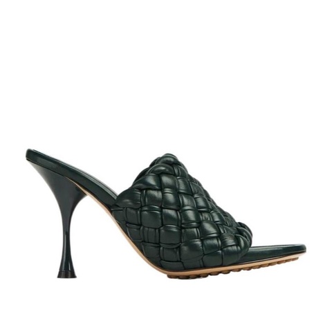 Bottega Veneta 女士 徽標褶襇圓頭高跟涼鞋36 36.5 37 37.5 38 38.5 39 40碼跟高: 9cm
