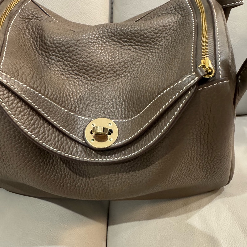 Hermes 愛馬仕 Lindy 林迪包26/大象灰金釦/95新美品-1