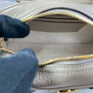 *奢華大道國際精品*【G1819】GUCCI燕麥色PVC 綠紅綠 OPHIDIA GG保齡球兩用包 724606-6