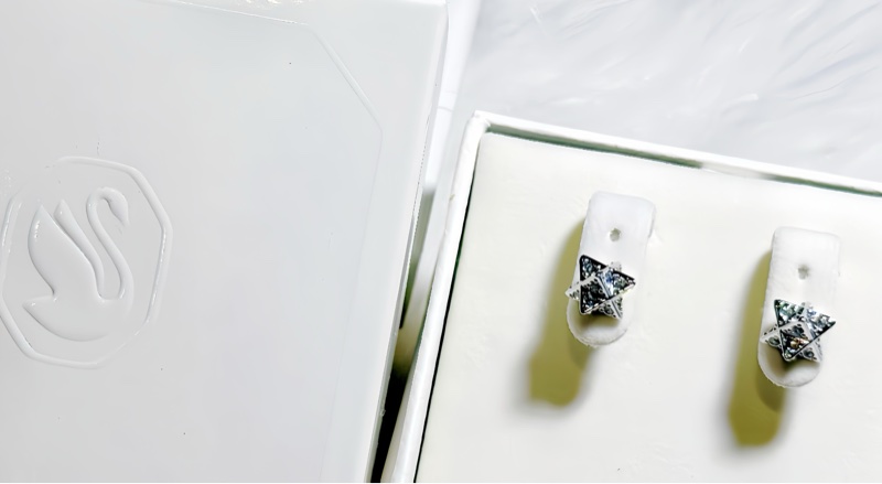 Swarovski 幾何立體星芒耳釘|設計款|全新未戴-1