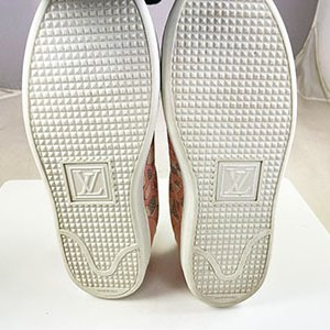 *奢華大道國際精品＊【L3385】LV白色棋盤格拼粉色LOGO休閒鞋 36號-4