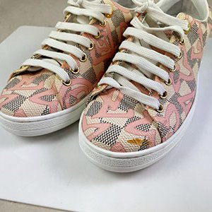 *奢華大道國際精品＊【L3385】LV白色棋盤格拼粉色LOGO休閒鞋 36號-3