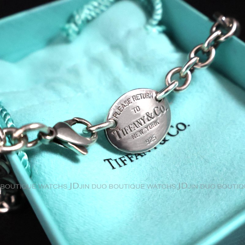 金鐸精品~C783 TIFFANY&CO. 蒂芙尼T&CO. Return to Tiffany 925純銀橢圓形吊牌手鍊項鍊-4