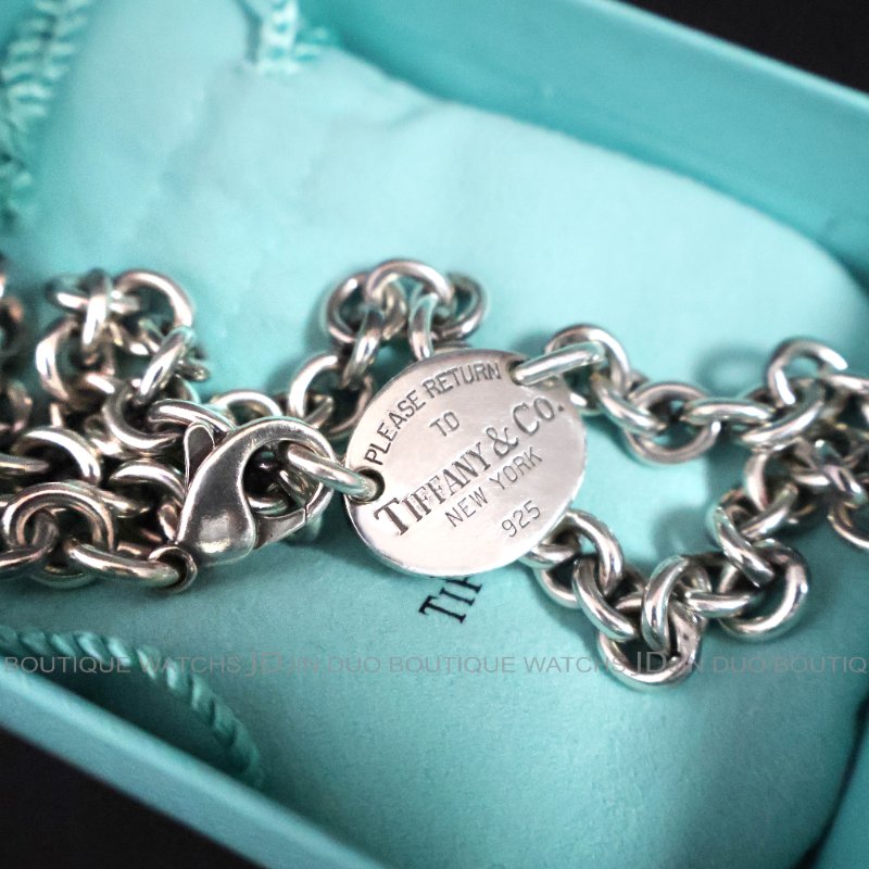 金鐸精品~C783 TIFFANY&CO. 蒂芙尼T&CO. Return to Tiffany 925純銀橢圓形吊牌手鍊項鍊-5