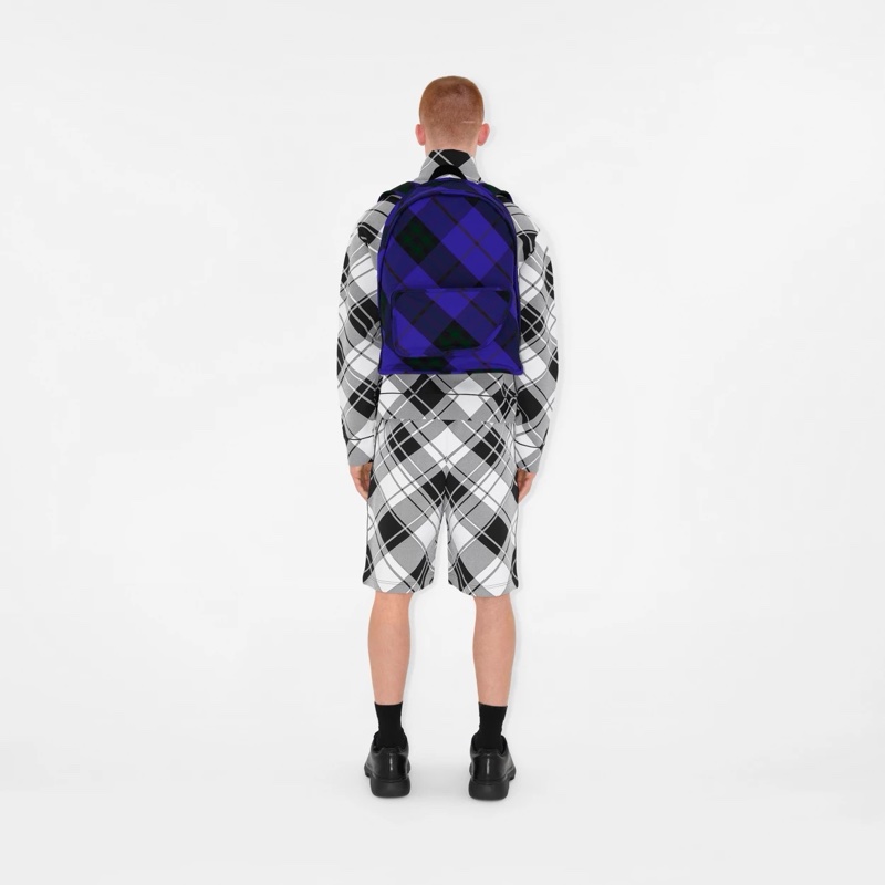 Burberry 男士 格紋圖案細節雙肩包均碼碼33cm*21cm*46cm-3