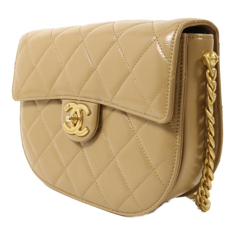 CHANEL 牛皮皮革Half Moon Flap Bag金扣鏈帶肩背袋-2
