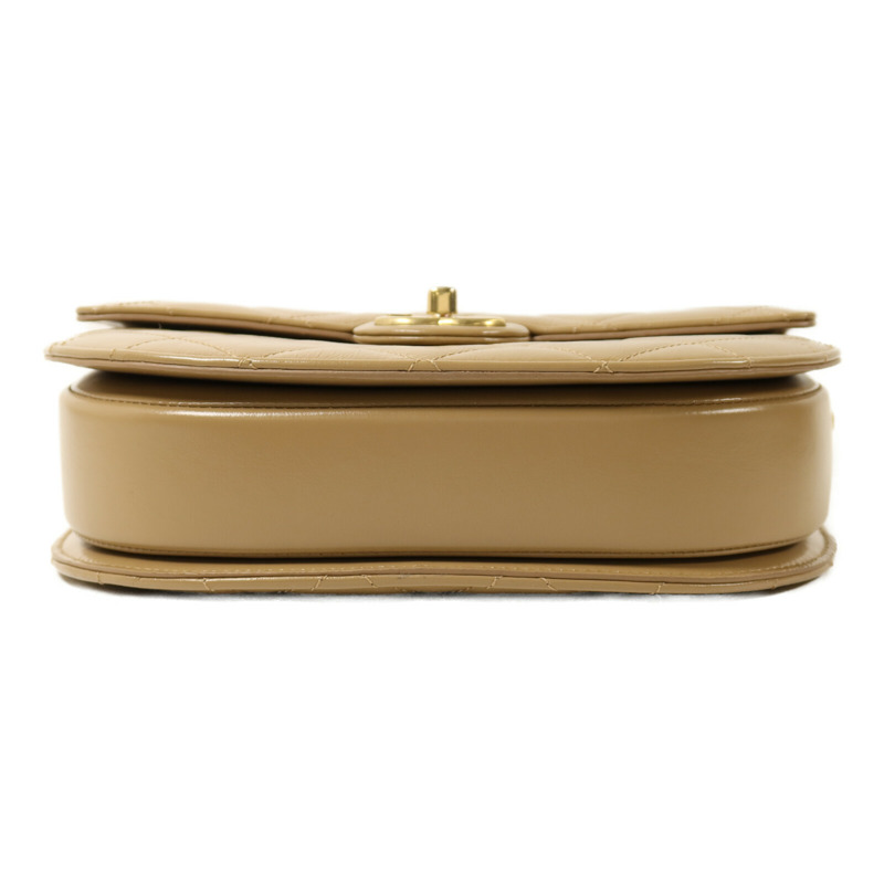 CHANEL 牛皮皮革Half Moon Flap Bag金扣鏈帶肩背袋-3