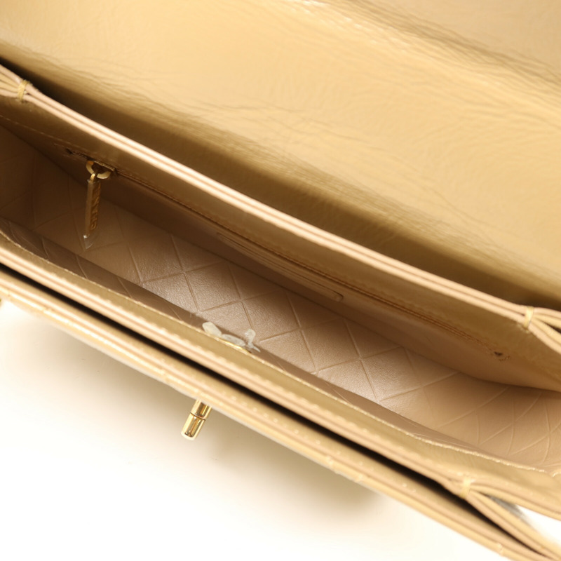 CHANEL 牛皮皮革Half Moon Flap Bag金扣鏈帶肩背袋-4