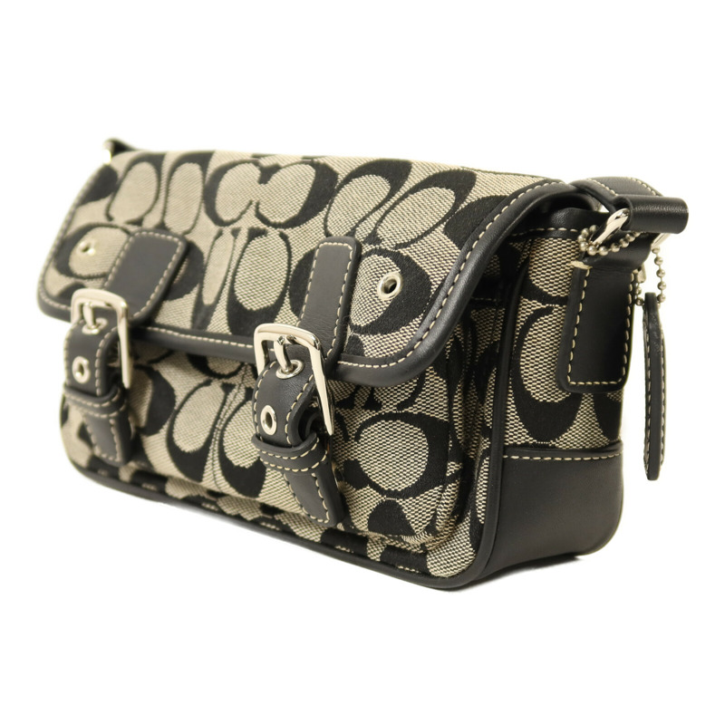 COACH 帆布Shoulder Bag銀扣肩背袋-2