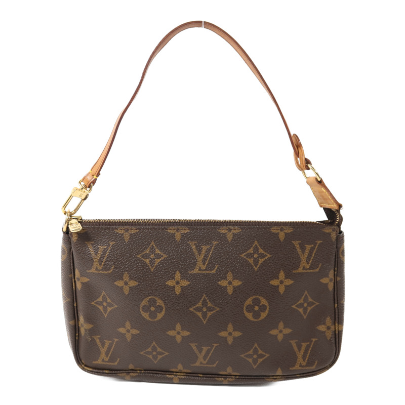 LOUIS VUITTON Monogram Pochette Accessoires金扣手挽袋-0