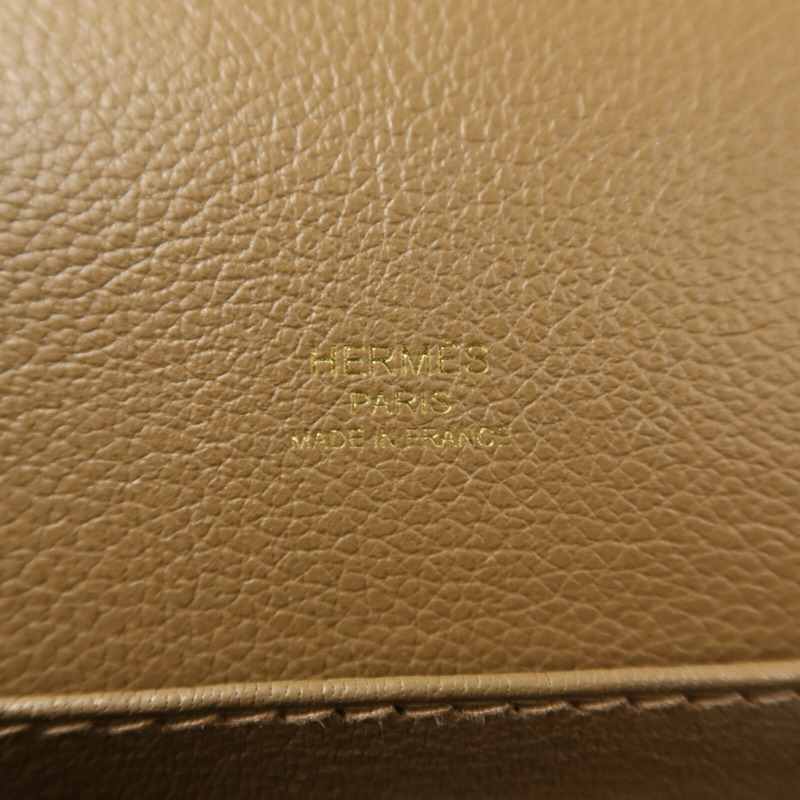 HERMES Evercolor皮革Roulis 23金扣肩背袋Alezan-5