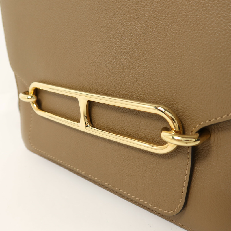 HERMES Evercolor皮革Roulis 23金扣肩背袋Alezan-7