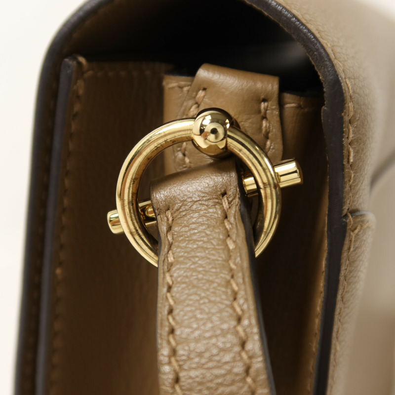 HERMES Evercolor皮革Roulis 23金扣肩背袋Alezan-8