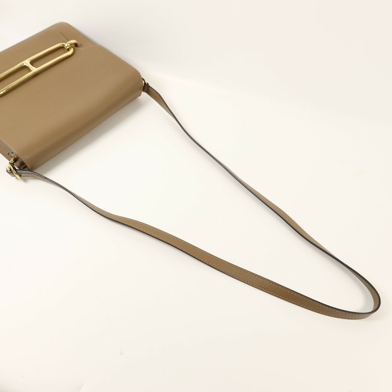 HERMES Evercolor皮革Roulis 23金扣肩背袋Alezan-9