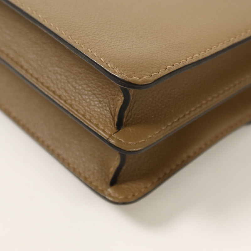 HERMES Evercolor皮革Roulis 23金扣肩背袋Alezan-14