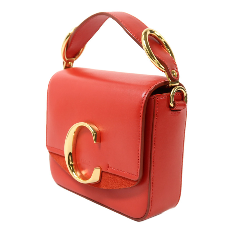 Chloe 牛皮皮革Mini C Bag金扣手挽肩背兩用袋-2