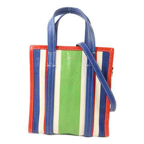 BALENCIAGA 牛皮皮革Bazar Bag銀扣手挽肩背兩用袋