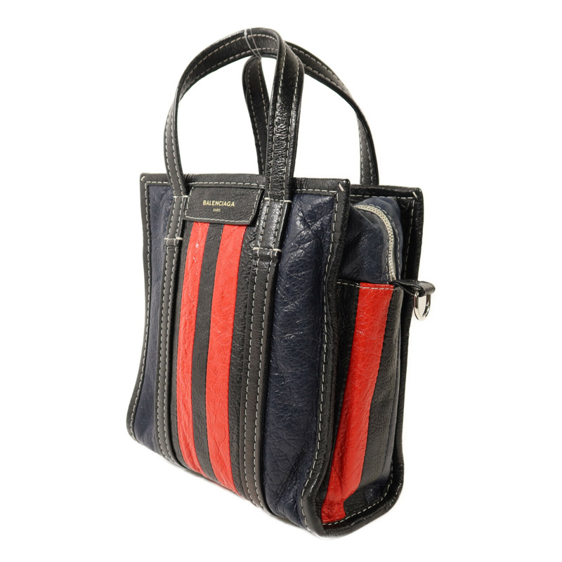 BALENCIAGA 牛皮皮革Bazar Bag銀扣手挽肩背兩用袋-2