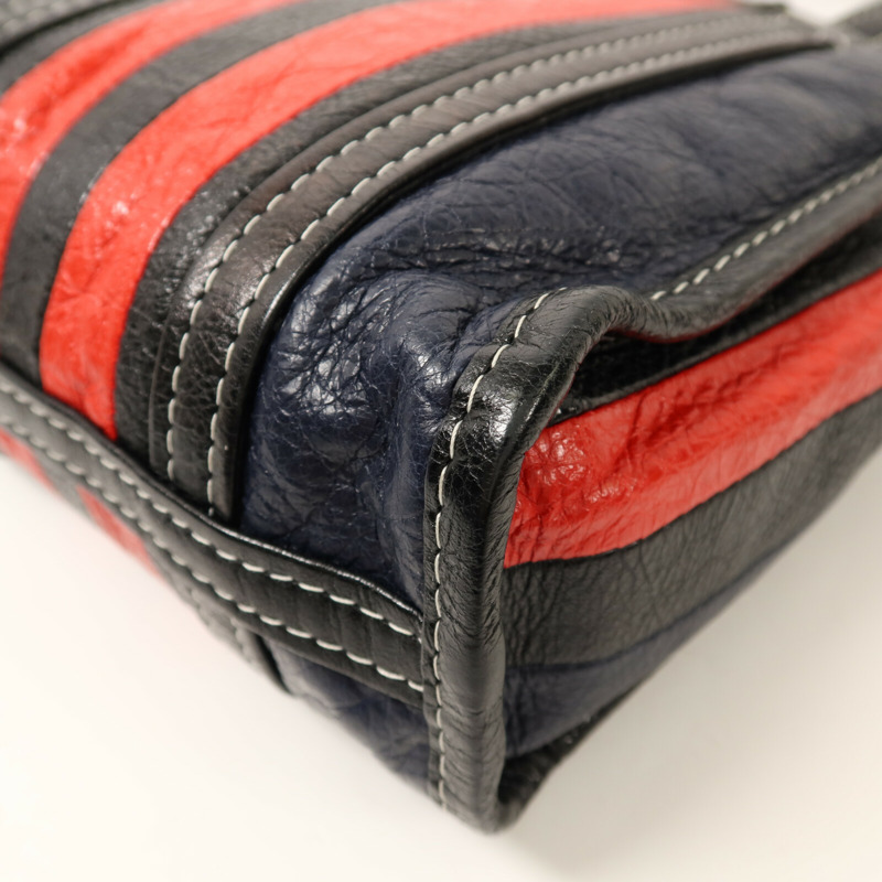 BALENCIAGA 牛皮皮革Bazar Bag銀扣手挽肩背兩用袋-10