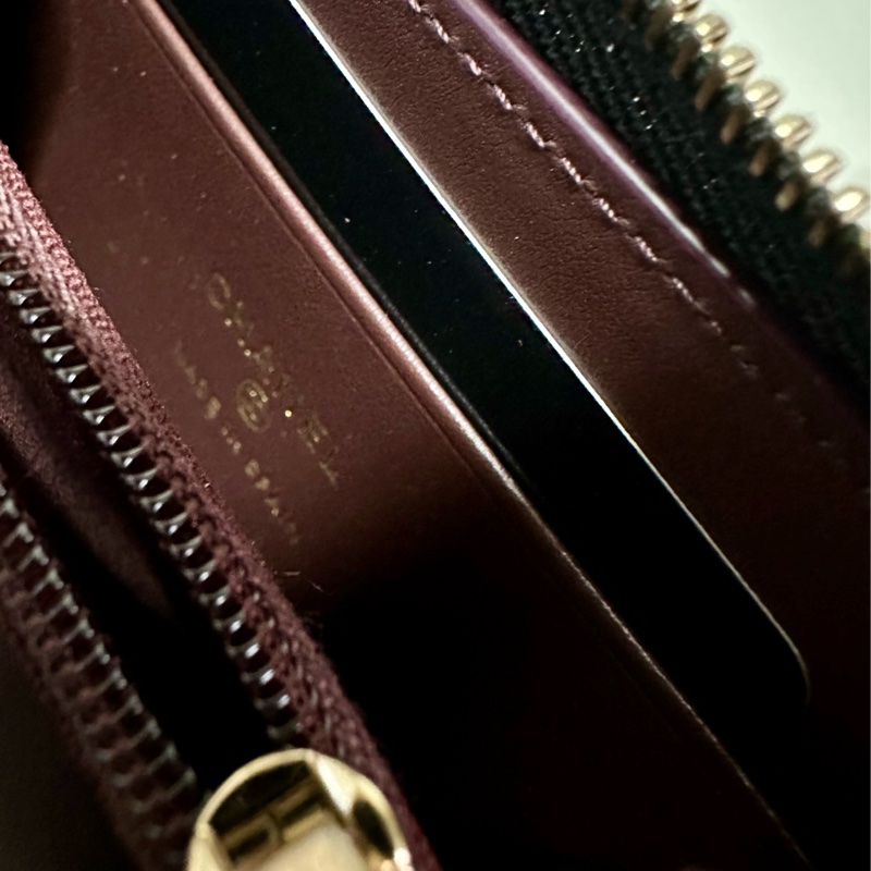 全新全配Chanel加大款ㄇ字錢包淡金扣膠膜未撕-11