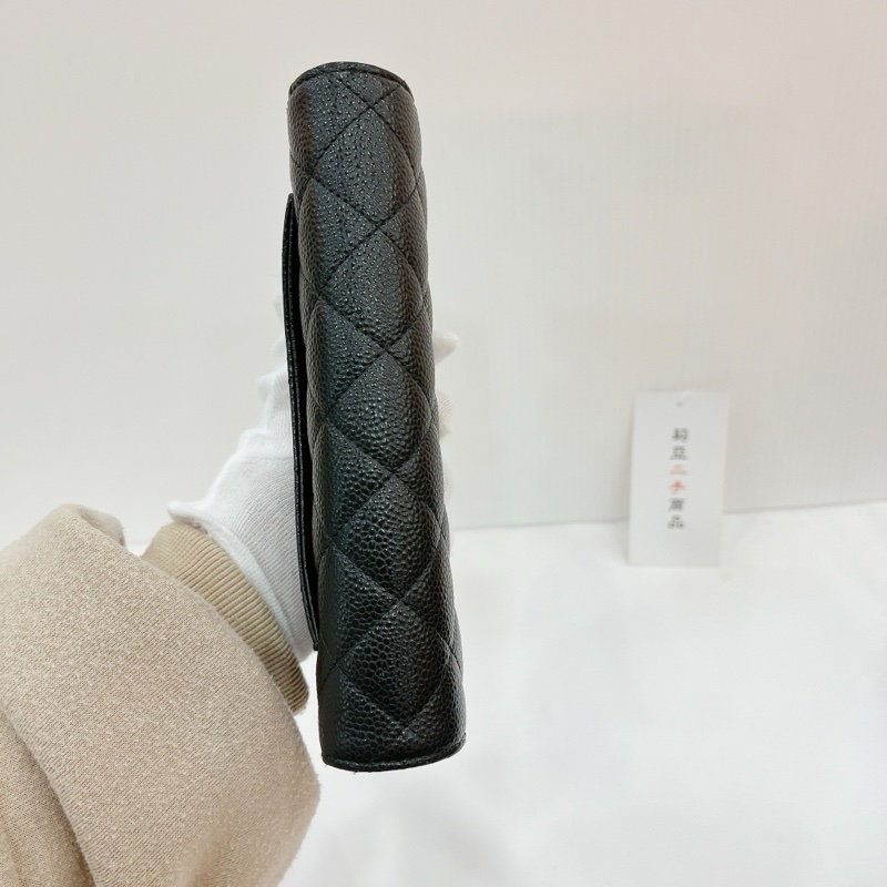 莉亞精品♡Chanel AP0241 經典長夾荔枝皮黑金 二手-6