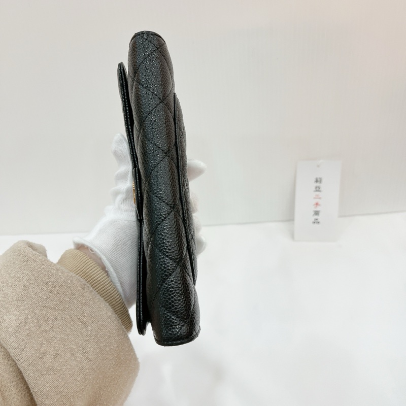 莉亞精品♡Chanel AP0241 經典長夾荔枝皮黑金 二手-7