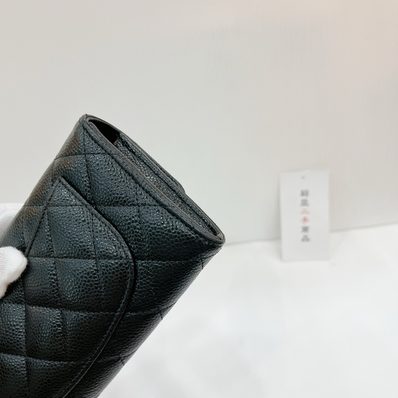 莉亞精品♡Chanel AP0241 經典長夾荔枝皮黑金 二手-9